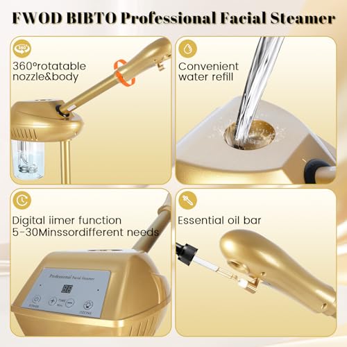 Professional Facial Steamer with Adjustable Height & Ionic Steam