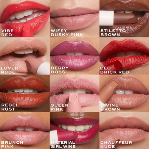 Revolution, Lip Allure Soft Satin Lipstick, Highly Pigmented & Smudge Proof, Long Lasting Creamy Satin Finish, Contains Vitamin E, Vibe Red, 0.11 oz (Pack of 2)