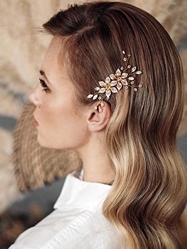 Gold Bridal Hair Comb Handmade Wedding Accessory