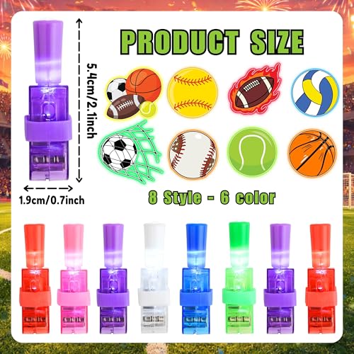 72 PCS Sports Party Favors with LED Finger Lights & Tattoos