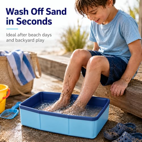 Portable Collapsible Foot Bath for Pool and Beach Use - 19.69"