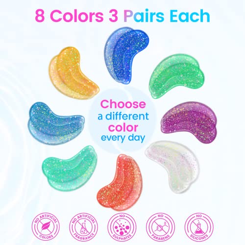 Eye Masks (8 Pairs) - Travel Essentials - Under Eye Patches for Dark Circles, Puffiness, Fine Lines with Collagen, Revitalises and Refreshes Your Skin, Bridesmaid Gifts for Her