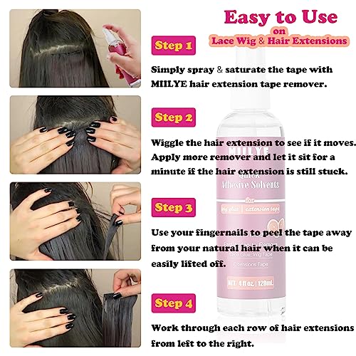 MIILYE Tape in Hair Extension Remover Spray - 4OZ Fast Acting