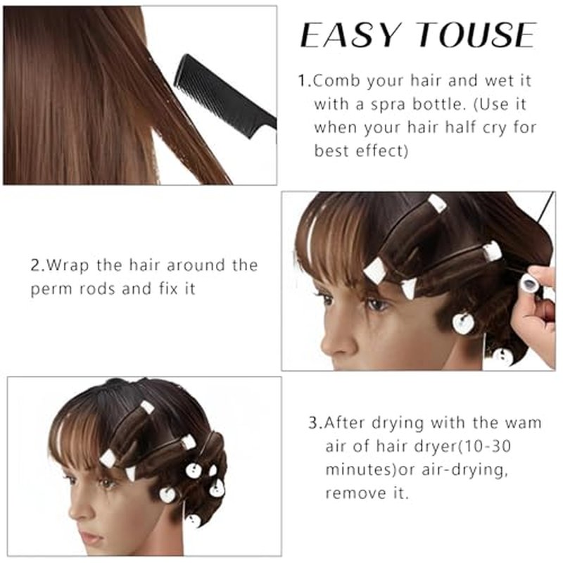 20pcs Perm Rods for Natural Hair - Cold Wave Hair Rollers