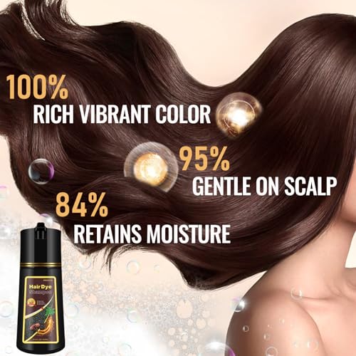 Deep Burgundy Hair Dye Shampoo for Gray Hair, Men & Women