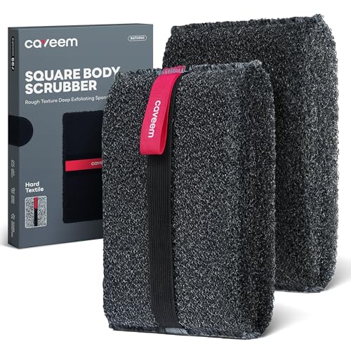 Caveem Exfoliating Body Scrubber, 2 Pack - Double-Sided Coarse