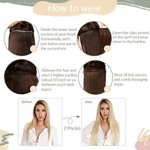 S-noilite Clip in Human Hair Extensions Thick True Double Weft 100% Remy Human Hair Hair Clip in Extensions Full Head 8 Pieces 18 Clips Straight Silky (12 inch - 115g,Dark Brown (#2))