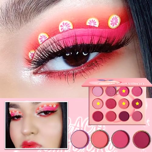 Pink Eyeshadow Palette - 12 Colors Matte & Shimmer