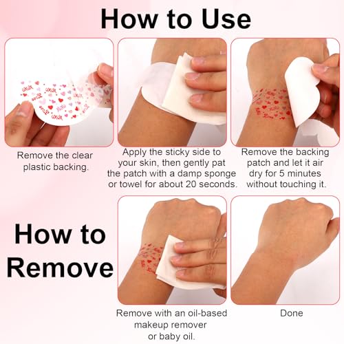 Valentine's Face Freckle Patches - 6pc Waterproof Temporary Tattoos