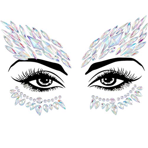Rhinestone Face Jewels Stickers - Rave Festival Gem Chest Crystals