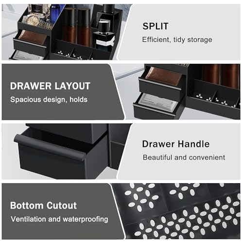 Men's Cologne Organizer with 7 Compartments & 2 Drawers