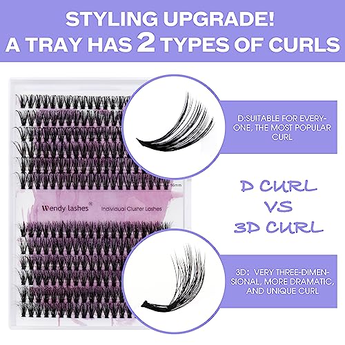 40D+3D Lash Clusters 16-20mm Mixed Curl DIY Eyelash Extensions