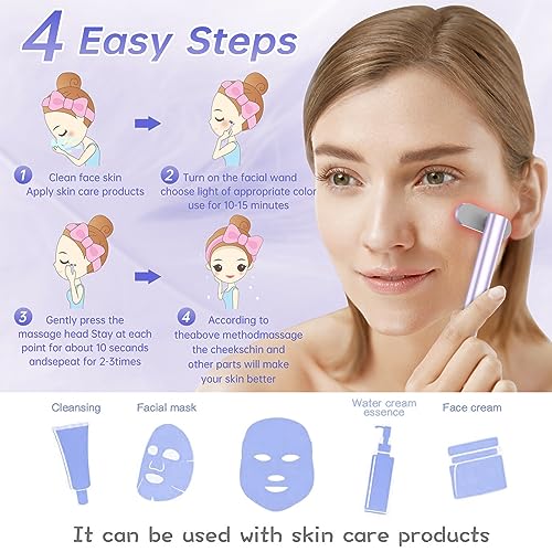 7-Color LED Red Light Therapy Wand for Face & Neck