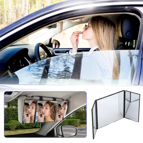 Joyzan Trifold Makeup Mirror - Foldable Auto Visor Vanity Mirror