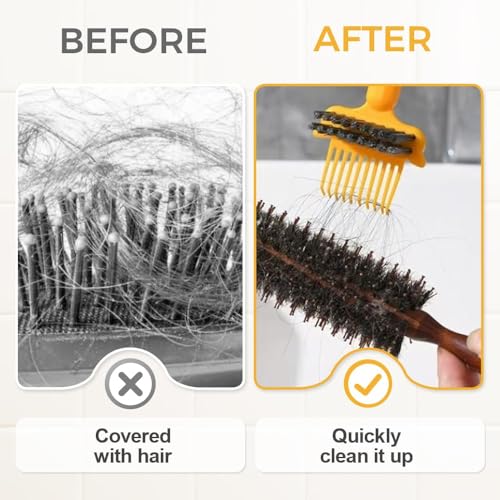 Krrzpow Blue 2-in-1 Hairbrush & Comb Cleaner Tool for Hair & Dust Removal