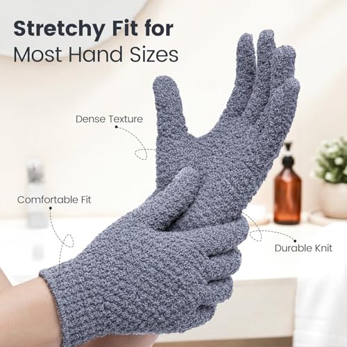 Yiclick 12Pc Exfoliating Gloves - Body Scrub Mitt for Shower