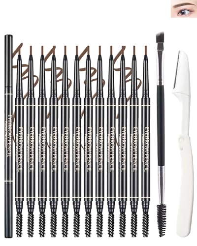 12-Piece Waterproof Eyebrow Pencil Set, Light Brown