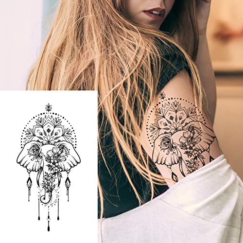 32 Sheets Temporary Tattoo Stickers for Women - Henna & Mandala
