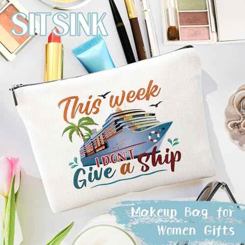 Cruise Essential Gifts for Women - 6 Pcs Waterproof Cruise Gift Exchange Ideas Cosmetic Bag Pouch, Life Is Better Cruise Gifts Alaska Souvenir Must Haves