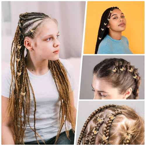 Ouligay 30 Pcs Gold Butterfly Hair Clips for Women,Hair Rings for Braids Accessories,Hollow Butterfly Metal Claw Clips Strong Hold,3D Gold Jewelry for Women Fashion Styling