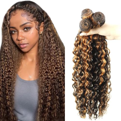DiexrLamx 1B/30 Ombre Deep Wave Human Hair Bundles - 3 Pack