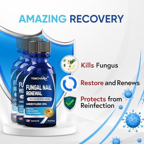 Extra Strength Toenail Fungus Treatment with 25% Undecylenic Acid & Tea Tree Oil - 2 Pcs