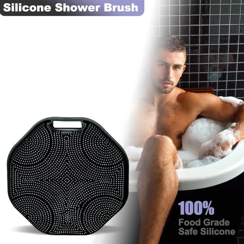 2-Pack Silicone Body Scrubber with Non-Slip Handle
