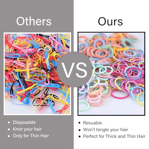 300Pcs Elastic Hair Bands for Kids & Women, No Damage