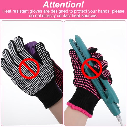 Heat-Resistant Hair Styling Gloves for Curling and Flat Irons - 2 Pack
