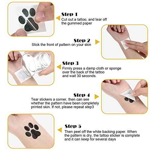 Jutom 30 Sheets 240 Pcs Dog Paw Glitter Tattoo Sticker Temporary Tattoos Dog Paw Body Tattoos for Women Girls Face Body Accessories(Fresh Color)