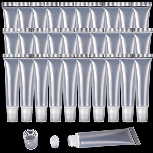 100 Pcs 10ml Clear Empty Lip Gloss Tubes Refillable