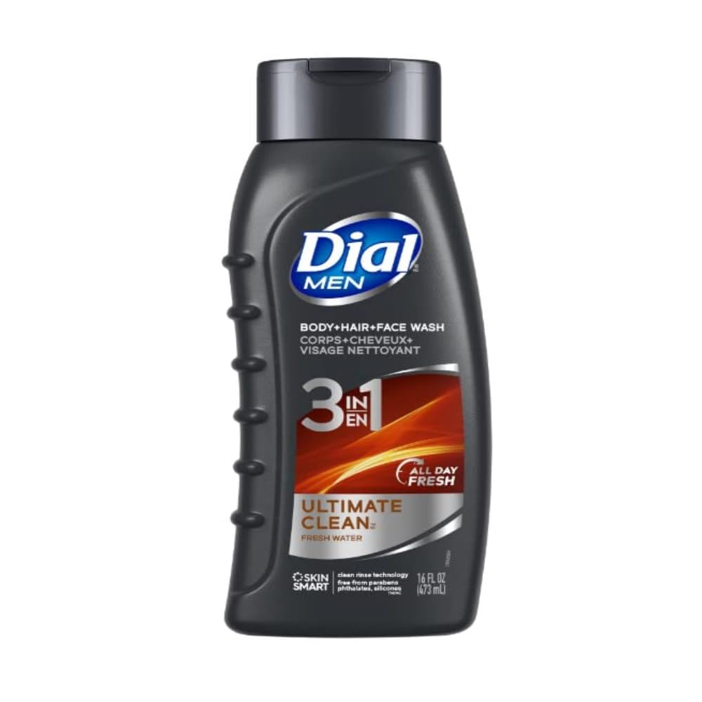 Dial Men Ultimate Clean Hair Body Wash, 16 Ounce, 3 Pack