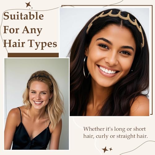 Aprince Zigzag Reversible Headbands 5pcs Non-slip Retro 90s Hair Accessories