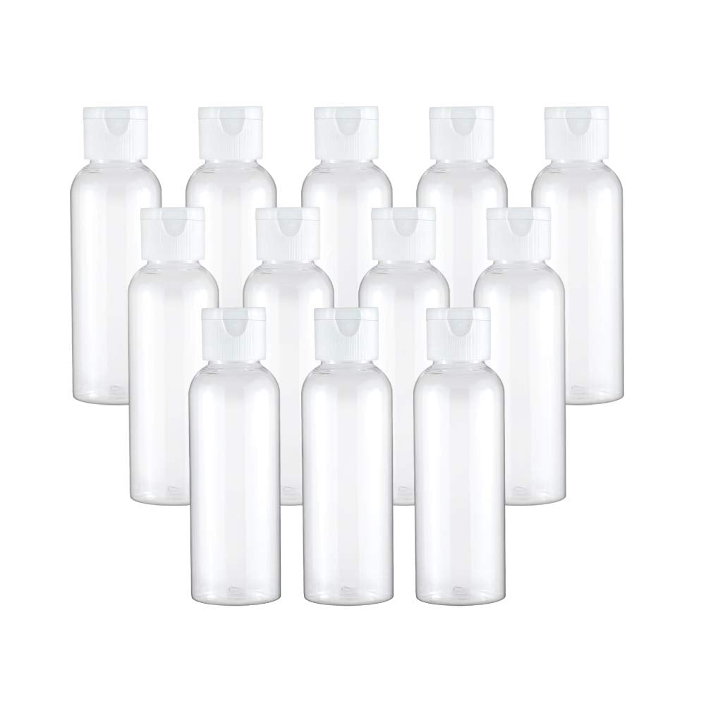 TANCANO Plastic Travel Bottles, Clear 3.4oz/100ml Empty Lotion Bottle Small Squeeze Bottle Containers with Flip Cap for Shampoo Conditioner Toiletries