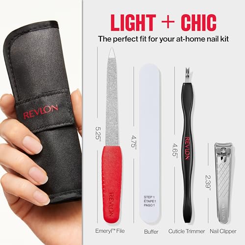 Manicure Essentials Kit with Travel Case - 4 Tools Included