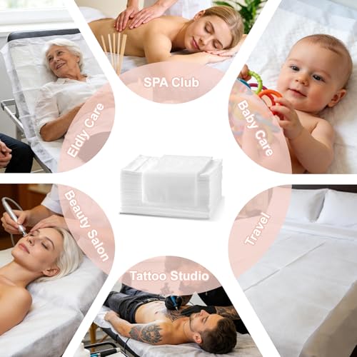 Disposable Spa Bed Sheets 30-Pack - Non-Woven Massage Table Covers (70" x 31")