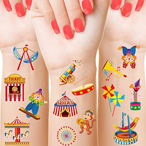 Maitys 288 Pcs Carnival Circus Temporary Tattoos for Kids