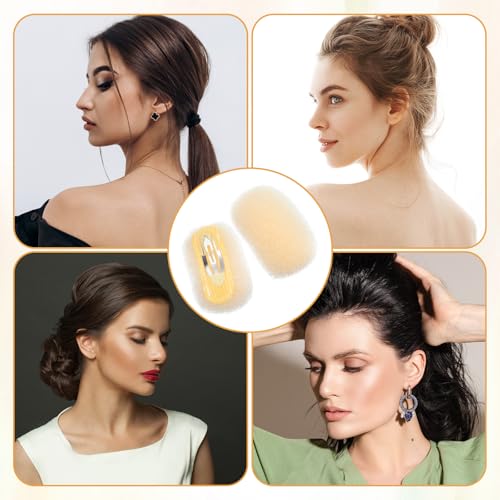 2Pc Beige Hair Bump Sponges for Volume & Updos