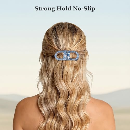 Sunolga Magnetic No-Slip Hair Clips 2PCS Black & Black Leopard - Strong Hold, Decorative Hair Accessories