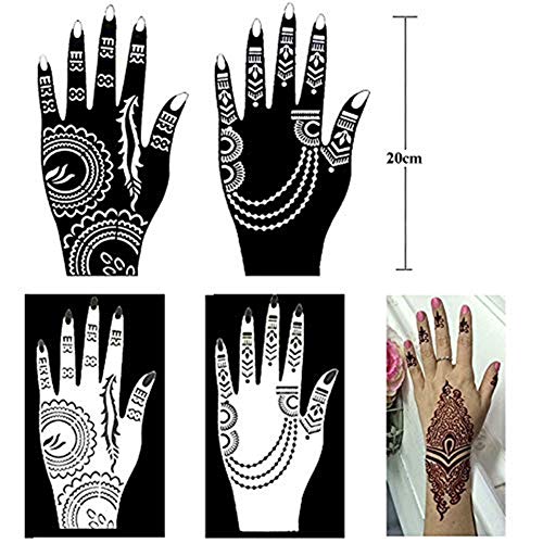 Henna Tattoo Stencil Kit - 20 Reusable PVC Stencils