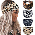 Acenail Leopard Wide Headband for Women - Non-Slip Turban 4Pcs