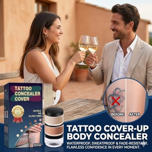 Waterproof Tattoo Cover Up Makeup Set - Full Coverage Concealer Cream