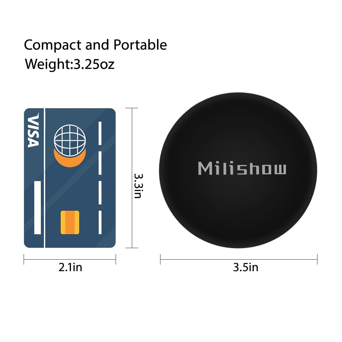 Milishow Compact Mirror with LED Light,1x/10x Magnifying Rechargeable Mirror,3.5in, Dimmable Travel Mirror for Purse,Pocket,Handheld 2-Sided Makeup Mirror