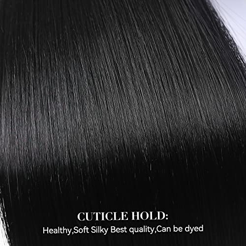 Clip-in Hair Extensions Straight 20" 4pc Black #1B