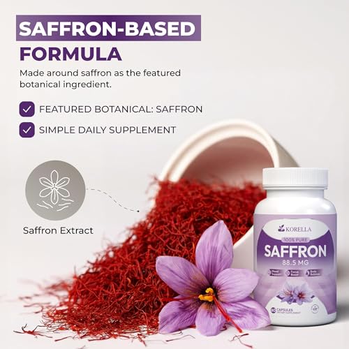 KORELLA Saffron Extract 88.5mg Capsules – 60 Count