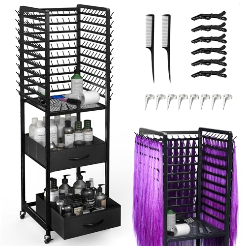 Yumkfoi 300 Peg Braiding Rack with Drawers & 16 Accessories