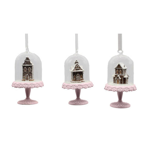 December Diamonds Set of 3 Assorted Gingerbread Houses Ornament, Multicolor