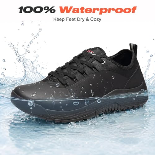 HISEA Women's Waterproof Walking Sneakers | Lightweight Anti-Slip Rain Shoes