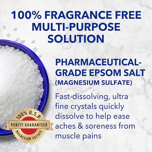 Pure Epsom Salt Bulk Size - 19 lbs, Fragrance Free for Relaxation