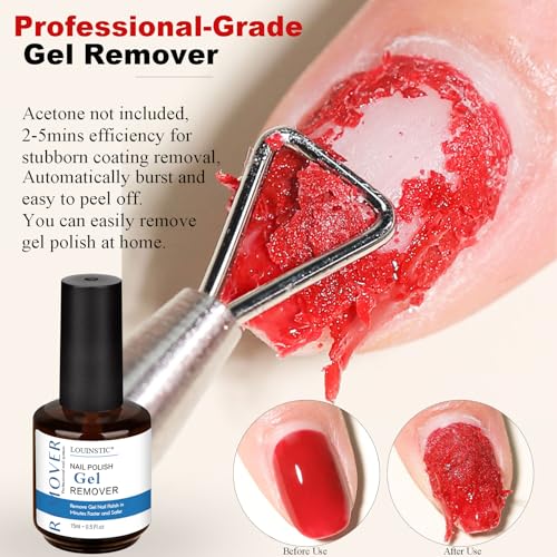 Gel Nail Polish Remover Kit - Fast 2-5 Min Burst Remover with Tools (15ml)